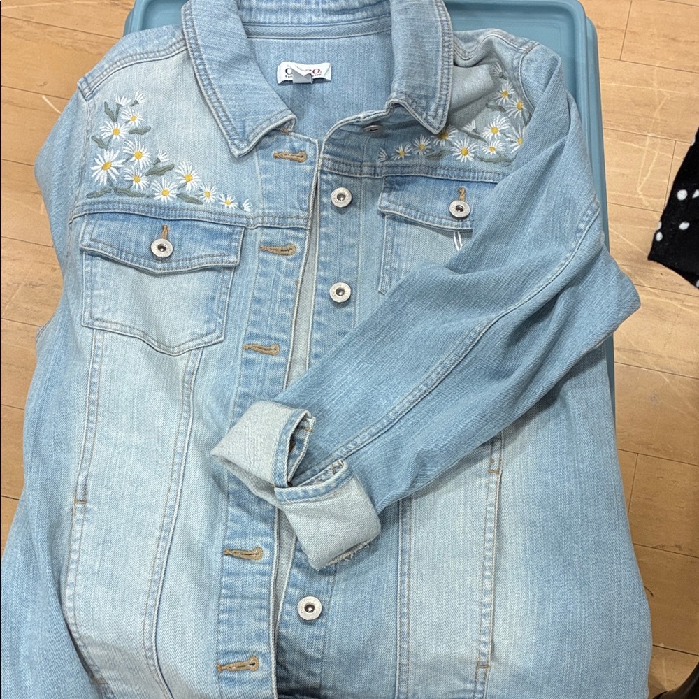Embroidered Light Blue Denim Jacket